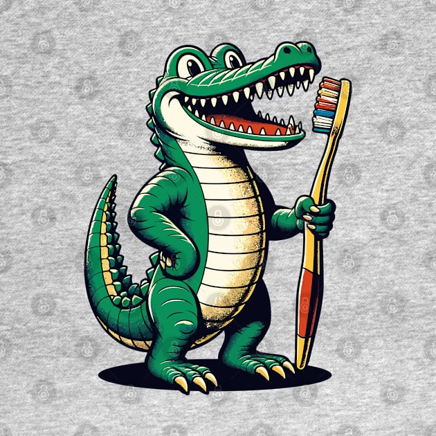 Aligator with toothbrush by Art_Boys